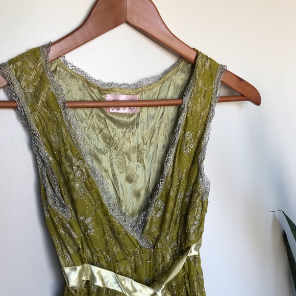 Vintage lime green lace sleeveless top - Picture 2 of 4